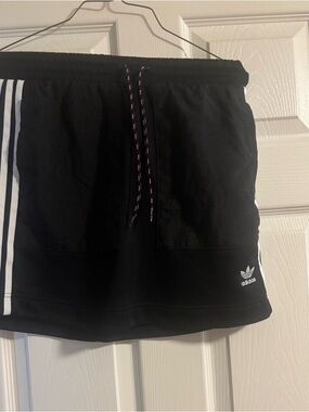 Adidas Black Athletic Skirt with White Three Stripes